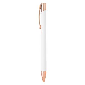 OGGI ROSE GOLD, metalna hemijska olovka, bela