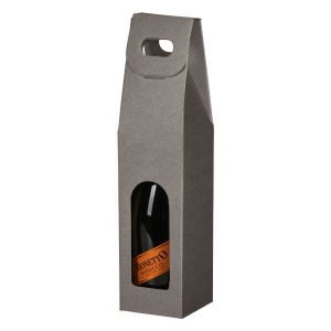 BOTTLE, troslojna samosklopiva poklon kutija za flašu, siva