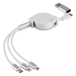 FLASH 60W 6IN1, usb type-c kabl za punjenje i prenos podataka, 6 u 1, 60w, beli