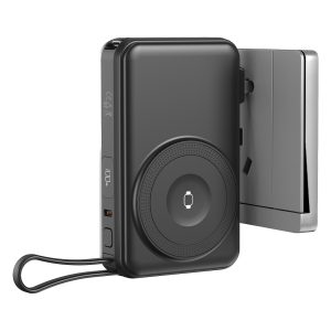 EDISON 10PD 35W, univerzalni putni punjač pomoćna baterija, 10.000 mah, 35w sa magnetom i kablom na izvlačenje, crna