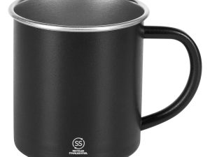 ZEPPELIN, metalna šolja, 400 ml, crna