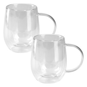 PIGNA MAXI, set od dve staklene šolje sa dvostrukim zidom, 2 x 330 ml