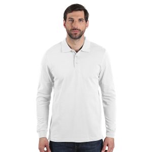 AZZURRO II LSL, pamučna polo majica dugih rukava, 180 g/m2, bela