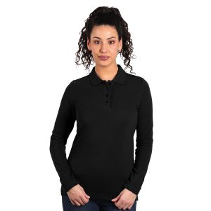 SUNNY LSL, ženska pamučna polo majica dugih rukava, 180 g/m2, crna